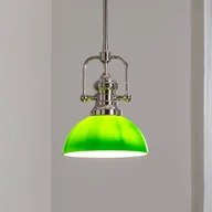 Lampy sufitowe - Żyrandol Platino, srebrny/zielony, szkło, 1-punktowa, E27 Platino Jupiter, możliwość ściemniania, chromowy / srebrny, salon / jadalnia, metal - miniaturka - grafika 1