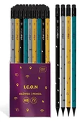 Kredki, ołówki, pastele i pisaki - Interdruk, Ołówek z gumką, HB Icon Int wb A 72 - miniaturka - grafika 1