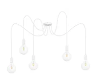 Lampy sufitowe - Żyrandol na lince MIROS 5xE27/60W/230V biały - miniaturka - grafika 1