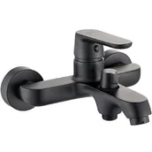 Baterie wannowe i prysznicowe - Kuchinox Dima bateria wannowo-prysznicowa ścienna czarny mat BQD710D - miniaturka - grafika 1