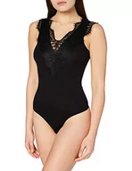 Body - PIECES Damskie body Pcilu Bodystocking Noos Formmender Body, czarny (czarny), L - miniaturka - grafika 1