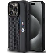Etui i futerały do telefonów - BMW BMHCP15L23PUPVK iPhone 15 Pro 6.1" czarny/black hardcase Perforated Tricolor Line - miniaturka - grafika 1