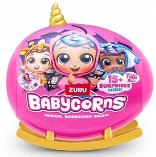 ZURU BABYCORNS BABIES Lalka bobas w kołysce złote płozy - Lalki dla dziewczynek - miniaturka - grafika 1