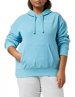 Bluzy damskie - Champion Damska bluza z kapturem American Classics Small Script Logo Polar Hooded, Turchese, XXL - miniaturka - grafika 1