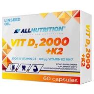 Witaminy i minerały - Allnutrition VIT D3 2000 + K2 Linseed Oil 60 Kapsułek - miniaturka - grafika 1