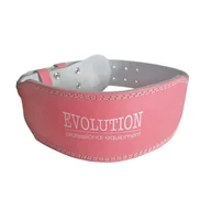 Pasy kulturystyczne - Pas kulturystyczny 10 cm skóra naturalna Pink - miniaturka - grafika 1