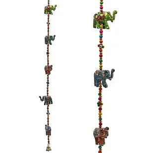 Girlanda dekoracyjna drewniana Słonie 80 cm - Wisiorki - miniaturka - grafika 1