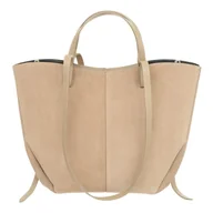 Torebki damskie - Torebka z Saszetką Zamszowa Vezze Tazza Beżowa - miniaturka - grafika 1