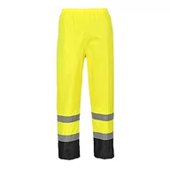 Odzież motocyklowa - Portwest H444 Klasyczne spodnie przeciwdeszczowe, ostrzegawcze i kontrastowe, Żółty/Czarny, Rozmiar 6XL - miniaturka - grafika 1