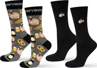 Skarpety termoaktywne - Soxo Męskie Skarpetki kolorowe SOXO kapibara z piwem - 2 pary 4045 - miniaturka - grafika 1