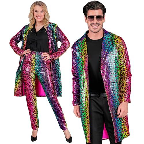 WIDMANN MILANO PARTY FASHION - cekinowy płaszcz, kurtka, kamizelka, strój na imprezę, gorączka disco, karnawał, zwierzęcy nadruk