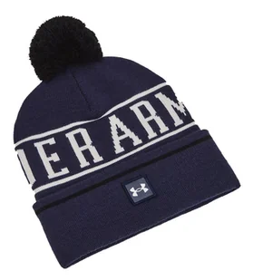 Czapka zimowa Under Armour Halftime Pom Beanie granatowa - Czapki damskie - miniaturka - grafika 1