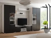 Meble do sypialni - Meblościanka PER LA VITA Apollo, biało-czarny, 310x190x300 cm - miniaturka - grafika 1