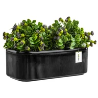 Donice - Doniczka osłonka ceramiczna Czarna 30 cm H10,5 cm Połysk Nowoczesna Stylowa - miniaturka - grafika 1