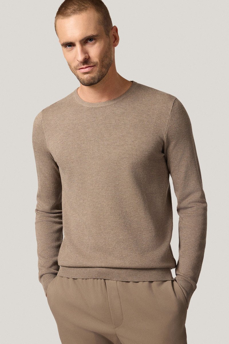 Sweter Beżowy z Wiskozą O-neck PM16