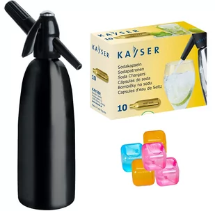 Saturator syfon do wody ART Quick Soda 1 l czarny + 10 naboi + 5 kostek lodu - Saturatory - miniaturka - grafika 1