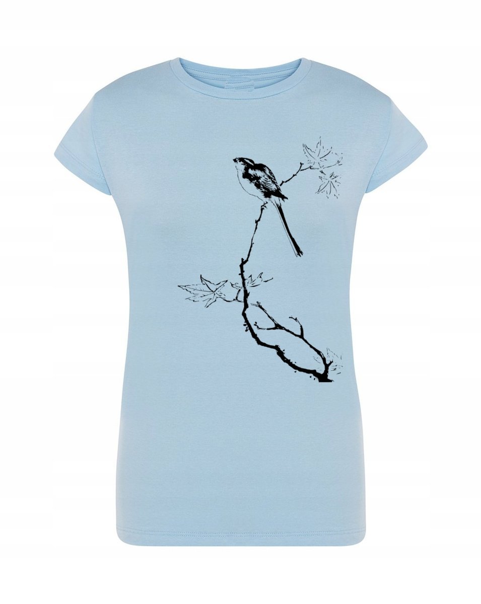 T-Shirt damski nadruk Ptak na Gałęzi r.L