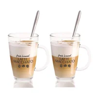Szklanki - Mondex Komplet 2szklanek do LATTE MACCHIATO z łyżeczkami HV758478 - miniaturka - grafika 1