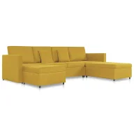 Sofy i kanapy - 4-osobowa rozkładana żółta sofa - Umika 4X - miniaturka - grafika 1