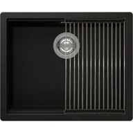 Zlewozmywaki - SCHOCK Zlewozmywak jednokomorowy z ociekaczem Manhattan N-100L Onyx - miniaturka - grafika 1