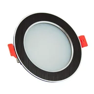 Oprawy, klosze i abażury - Polux Oprawa podtynkowa LED Venus 11W czarna szczotkowana ciepła 3000W - miniaturka - grafika 1