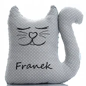 Kołdry i poduszki dla dzieci - Kot Poduszka Na Prezent Podróżna Z Imieniem - miniaturka - grafika 1