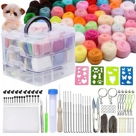 Pasmanteria - 130 ELE DUŻY ZESTAW DO FILCOWANIA XXL CZESANKI IGŁY WEŁNA CZESANKOW - miniaturka - grafika 1