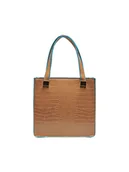 Torebki damskie - ONLY Women's ONLPETRA Croco PU Tote Bag torba na ramię, koniak/szczegóły: AIRY Blue Edge, One Size, koniak/szczegóły: Airy Blue Edge, jeden rozmiar - miniaturka - grafika 1