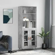 Witryny - vidaXL Witrynka, szarość betonu 69,5x34x180 cm materiał drewnopochodny - miniaturka - grafika 1