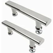 Zawiasy, okucia i inne akcesoria - 2 szt. 145mm chromowana stal nierdzewna uchwyt drzwi prysznicowych do łazienki i kuchni - miniaturka - grafika 1