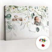 Tablice i flipcharty - Szkolna Tablica korkowa 60x40 cm, Kolorowe Pinezki, wzór Rośliny natura - miniaturka - grafika 1