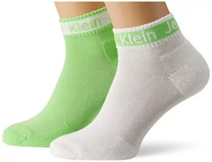 Calvin Klein Męskie skarpety z logo Ribbon Quarter, limonka, rozmiar uniwersalny, Lime, jeden rozmiar - Skarpetki męskie - miniaturka - grafika 1