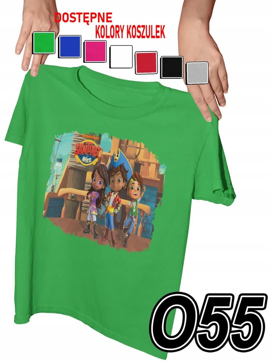 Koszulka Dziecięca Z Nadrukiem Santiago Pirat Różne Wzory - M 134-140