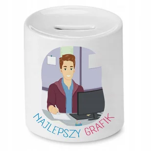 SKARBONKA DLA GRAFIKA NAJLEPSZY GRAFIK PREZENT z Nadrukiem ze Zdjęciem - Skarbonki - miniaturka - grafika 1