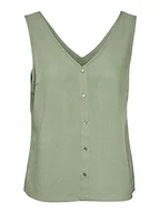 Koszulki i topy damskie - Vero Moda Damska koszulka Vmmymilo Sl z dekoltem w serek WVN Ga Top, Reseda Zielony, XL - miniaturka - grafika 1