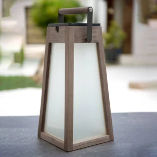 Les Jardins Latarnia solarna LED Tecka, Duratec szara 39cm - Lampy ogrodowe - miniaturka - grafika 1