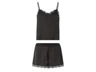 Piżamy damskie - esmara® Piżama satynowa damska (Czarny, XS (32/34)) - miniaturka - grafika 1