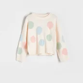 Swetry dla dziewczynek - Reserved - Wzorzysty sweter - Kremowy - miniaturka - grafika 1