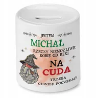 Skarbonki - Skarbonka dla Michała na Urodziny Idealny Prezent z Nadrukiem ze Zdjęciem - miniaturka - grafika 1