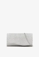 Torebki damskie - Srebrna Torebka o Geometrycznym Kształcie z Metaliczną Nicią Acconea - miniaturka - grafika 1