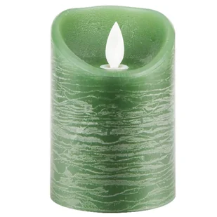 Świeca LED z prawdziwego wosku z timerem migoczący knot jadeitowa zieleń wysokość 15cm - Świece - miniaturka - grafika 1