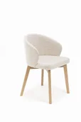 Krzesła - Flavio 5 krzesło tapicerowane ecru nogi dąb artisan - miniaturka - grafika 1
