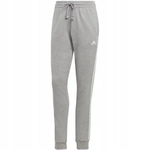 Spodnie damskie adidas Essentials 3-Stripes French Terry Cuffed szare IC992 - Dresy damskie - miniaturka - grafika 1