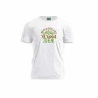 Koszulki męskie - Green Fish, Męski T-shirt z cyfrowym nadrukiem,% 100 bawełna, biały, na co dzień, męski top, rozmiar: L, biały, L - miniaturka - grafika 1