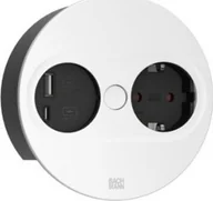 Gniazdka elektryczne - Bachmann BACHMANN TWIST 2 1xCEE7/3 1xUSB A/C 22W 2,0m AEH RAL9010 30GE rond - miniaturka - grafika 1
