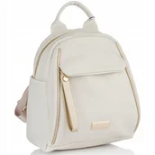 Plecaki - Plecak Damski Monnari Miejski Beżowy Logo Praktyczny Stylowy Miejski - miniaturka - grafika 1