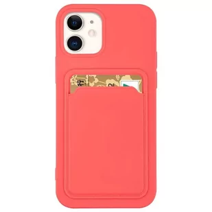 Card Case silikonowe etui portfel z kieszonką na kartę dokumenty do iPhone 12 Pro Max pomarańczowy - Etui i futerały do telefonów - miniaturka - grafika 1