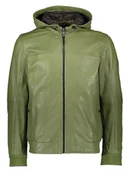 Kurtki męskie - Bugatti Skórzana kurtka w kolorze zielonym - miniaturka - grafika 1