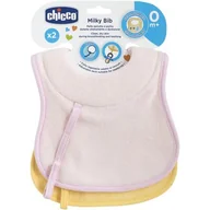 Śliniaki i fartuszki - Chicco Śliniaczki do karmienia, frotte, 0m+, Różowy/Żółty, 2 szt. - miniaturka - grafika 1
