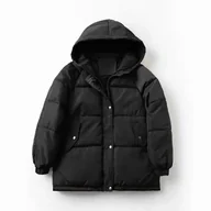 Kurtki damskie - Zimowa kurtka damska o luźnym kroju - Czarny - miniaturka - grafika 1